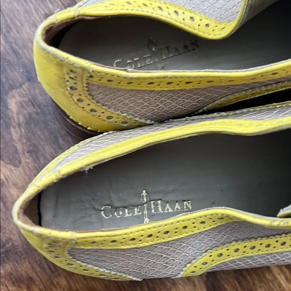 Yellow and Tan Men's Brogue Shoes - Picture 5 of 13